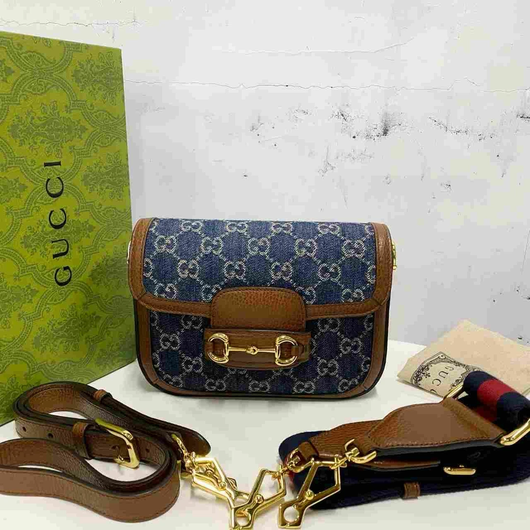 GUCCI/古驰 单肩包 Gucci牛仔拼皮1955小号  qq6863/2502