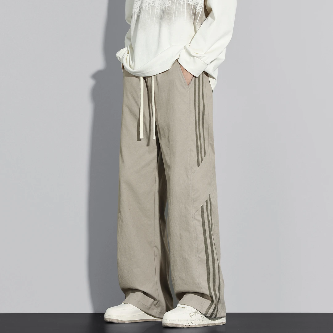 美式潮牌高街阔腿工装裤2025春秋季宽松运动长裤子男士百搭休闲裤