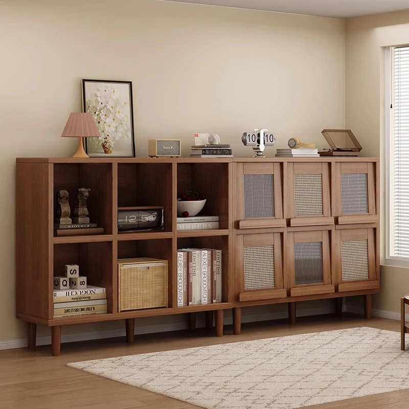 书柜储物柜一体靠墙家用书柜置物架网红家具书柜置物架多巴胺家具