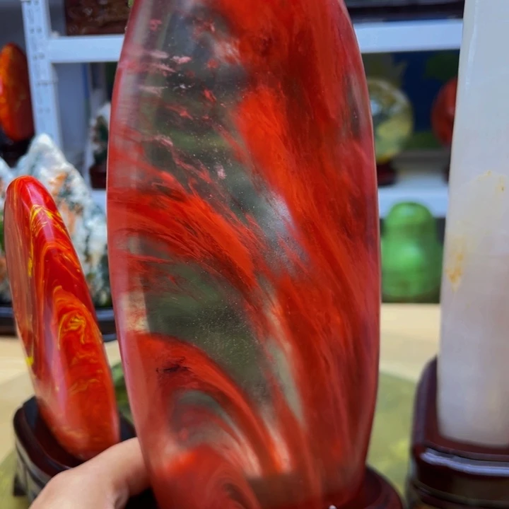 巴西红兔子水晶摆件