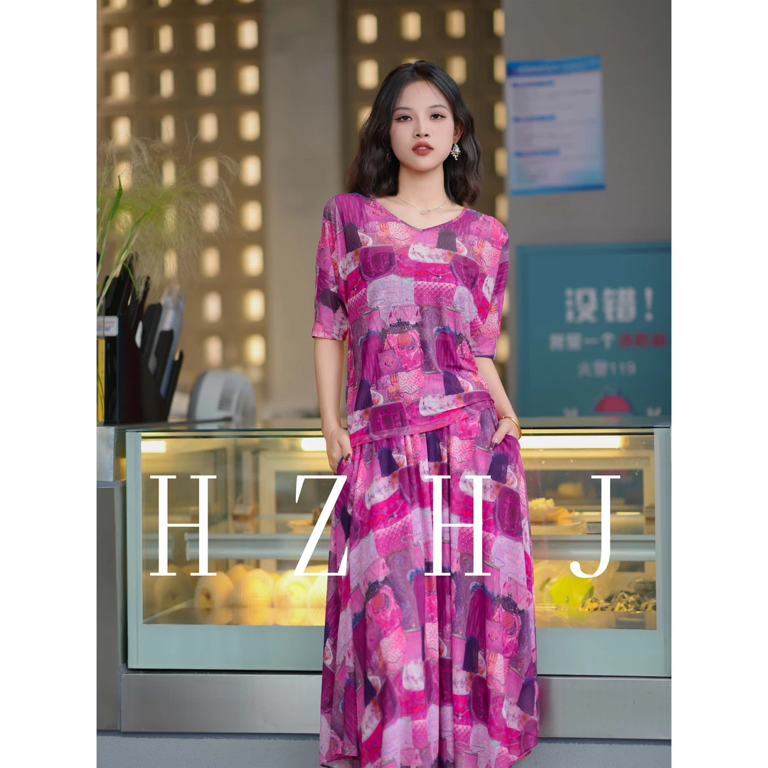 HZHJ新款原创设计 浪漫拼接 套装裙设计师款秀御姐高定走秀527