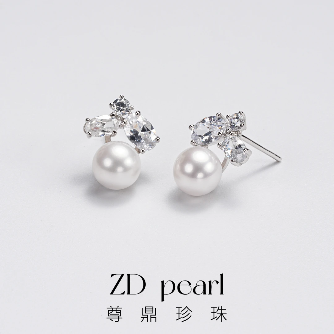 【阳阳】尊鼎珍珠-S925银淡水珍珠耳环+珠径7-8mm