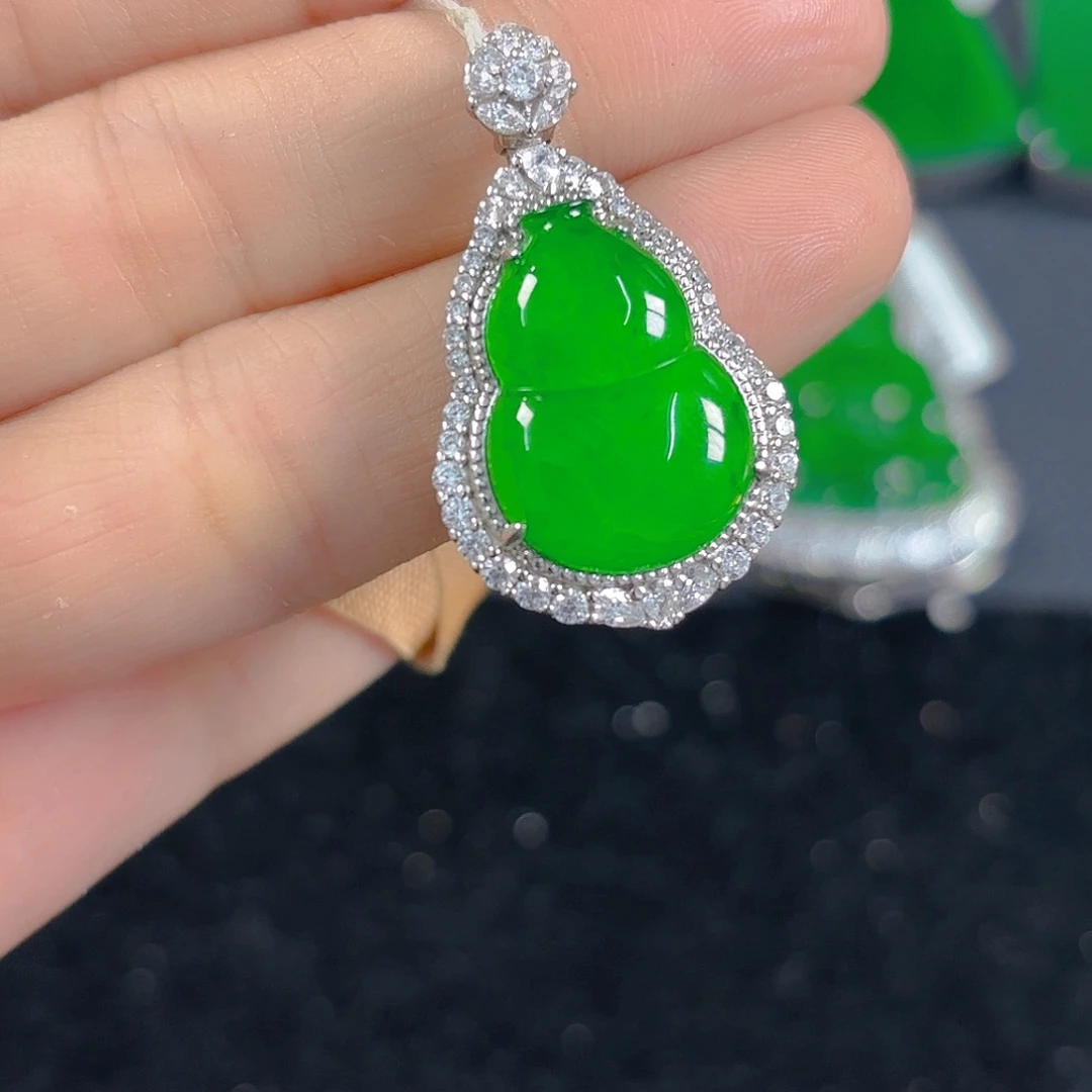 翡翠银S925镶嵌吊坠(不含链)
