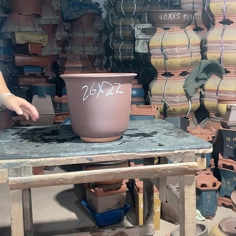 紫砂花盆金钟盆一个