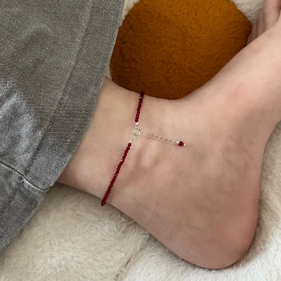 925银脚链 韩ins百搭气质简约 石榴熟了脚链