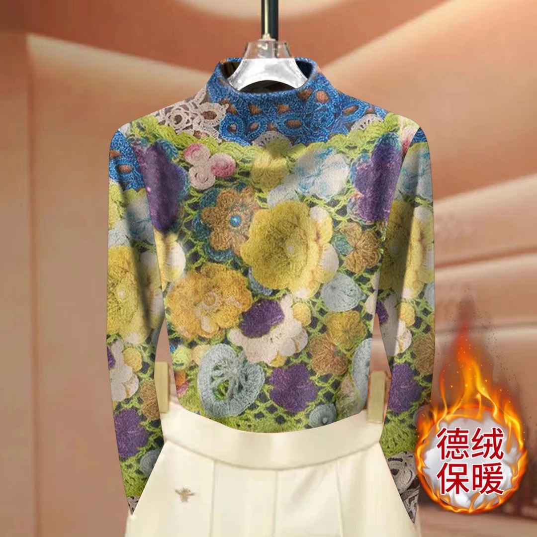 批发德绒打底衫2025新款秋冬爆款女士遮肚半高领时尚长袖一件代发