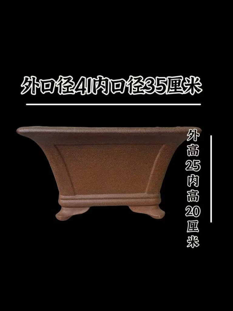 宜兴紫砂高温还原烧斗盆盆景盆临水飘枝造型松柏老鸦柿适用