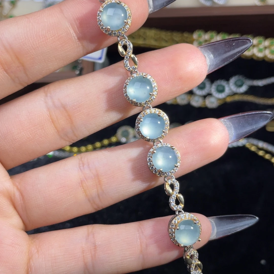 翡翠银S925镶嵌颈饰翡翠