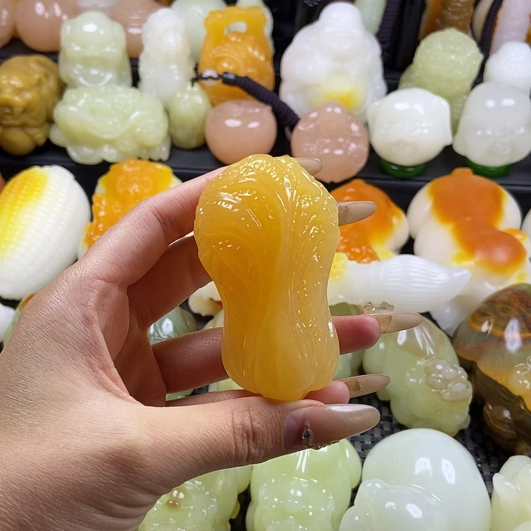 无花朵原石雕刻把件