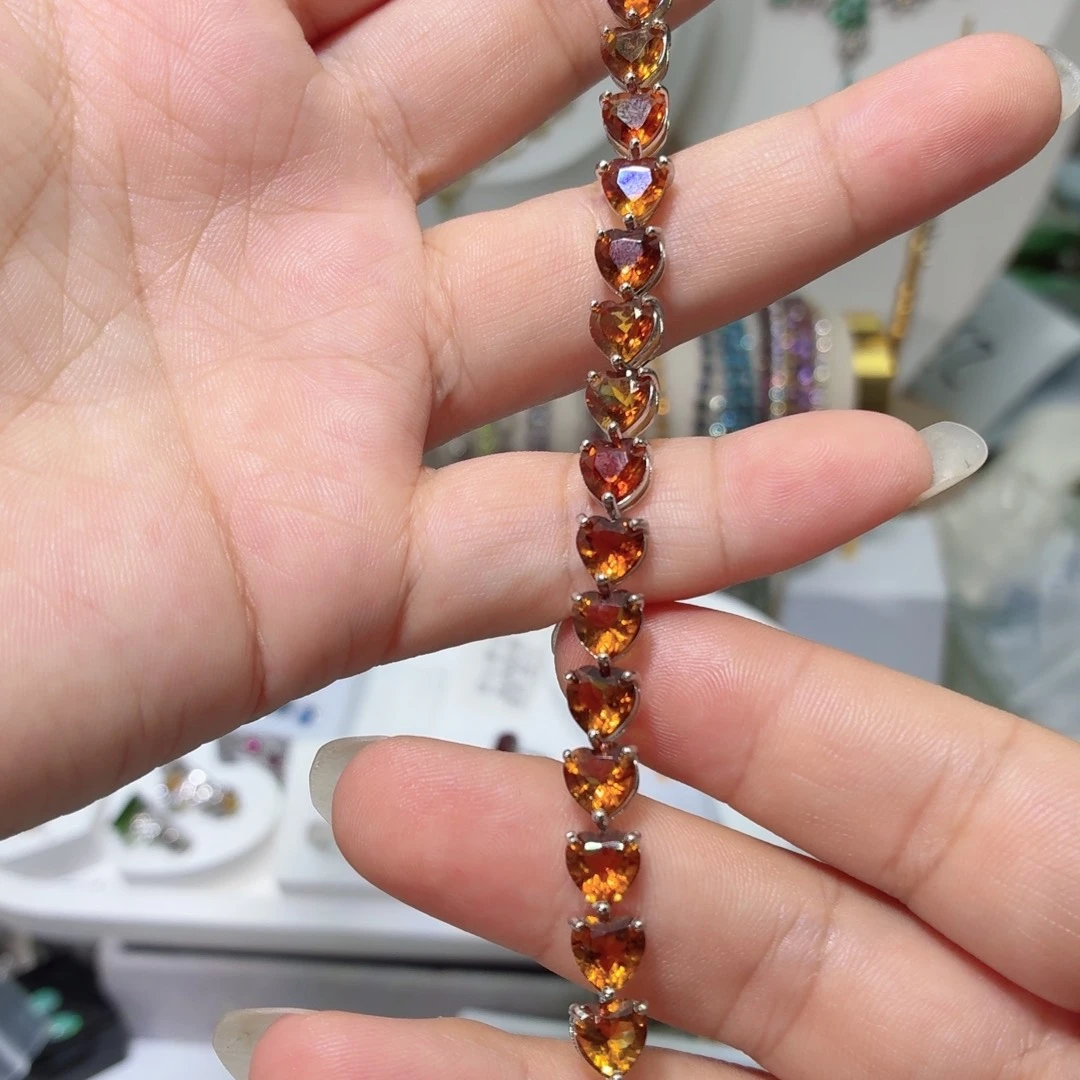 银S925镶嵌手链黄晶