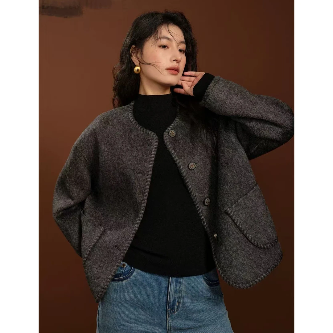 QY 高货~S胸118长56高级短款毛呢外套小个子 2122