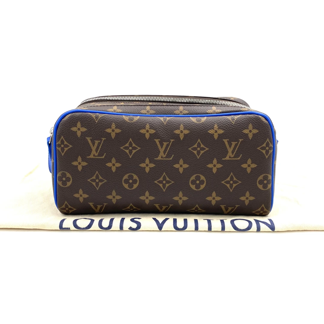 未使用 LouisVuitton/路易威登 棕老花DOPP KIT盥洗包尺寸28/17