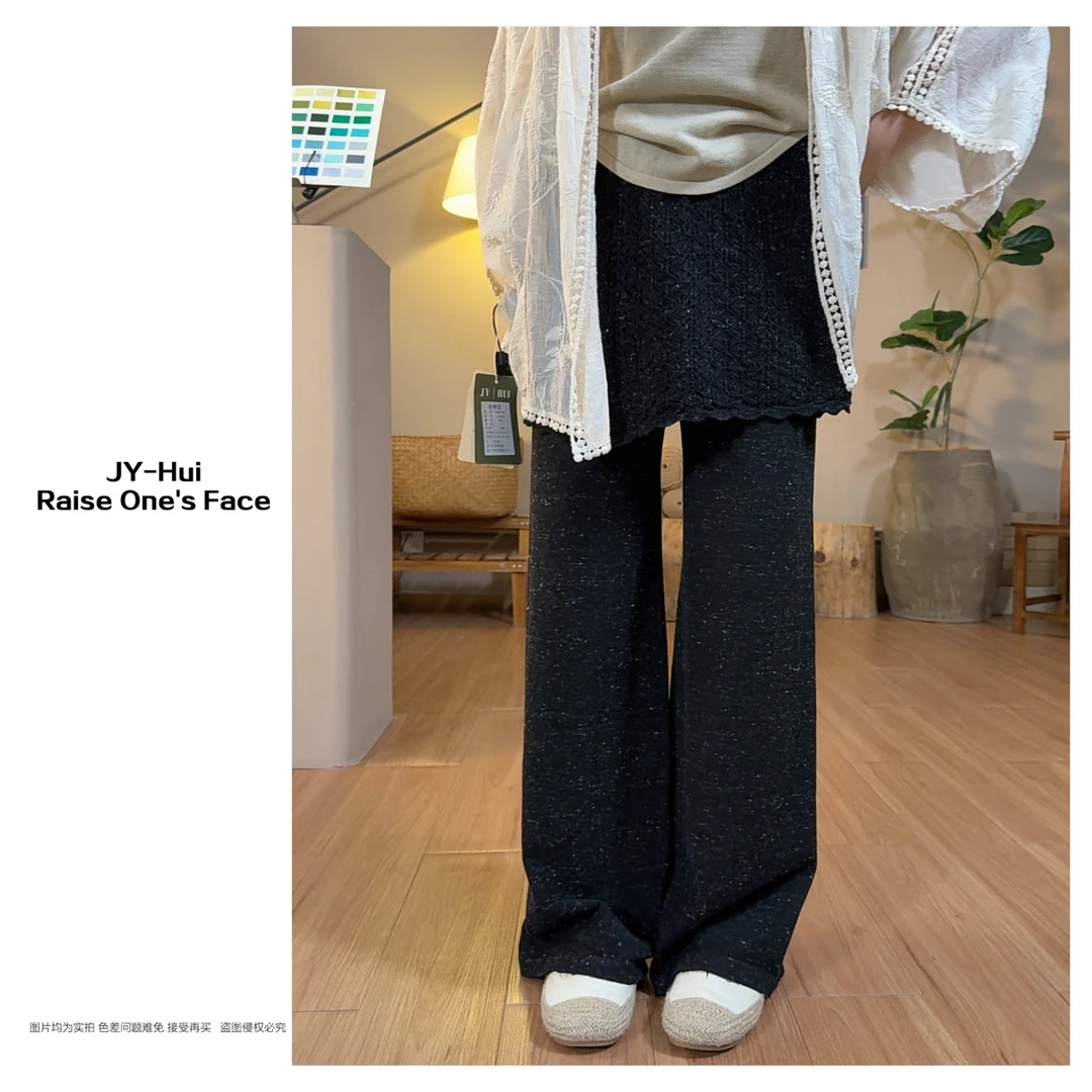 HUI - 【晚风清梦】 07014 波浪边裙摆休闲裤