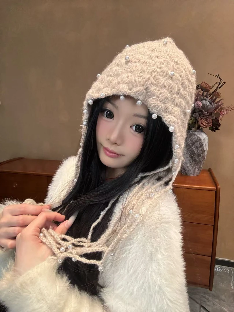 女包头帽帽子女款秋冬可爱雷锋帽编织学生针织冬天