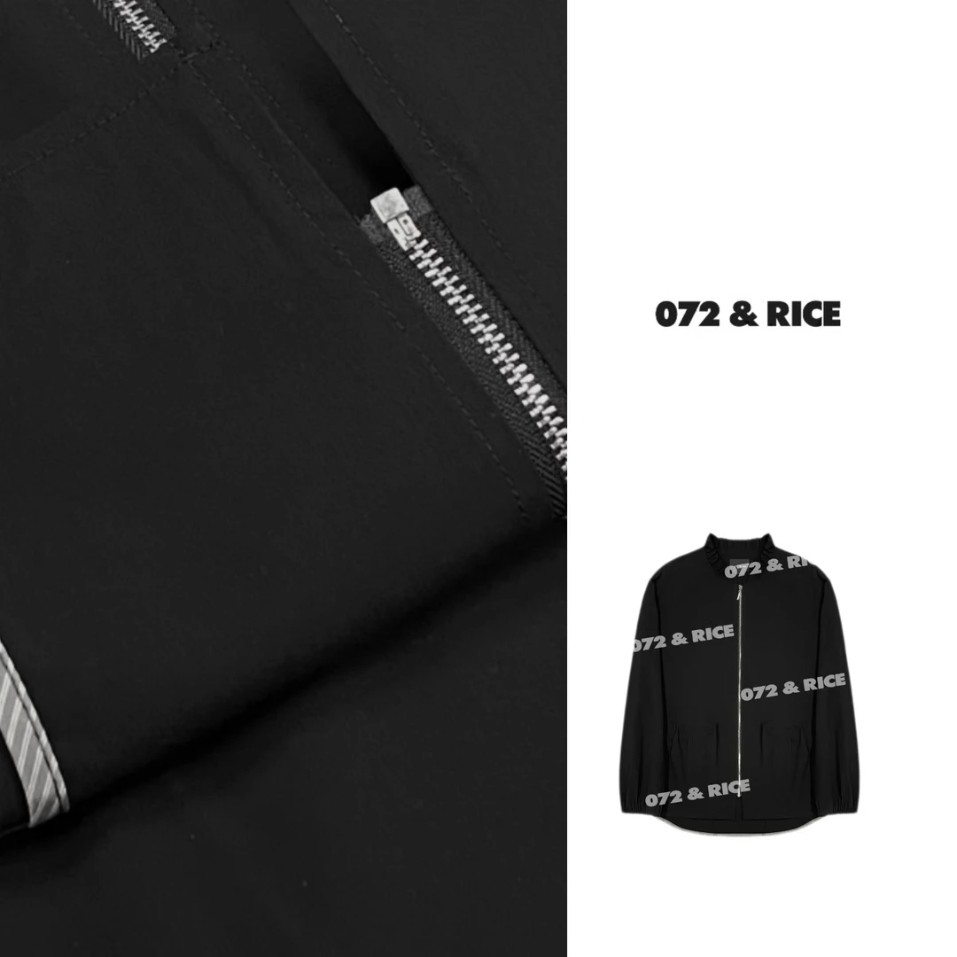 072 & RICE【美夜子】春季休闲木耳领拉链长袖外套 A-32SRJ02