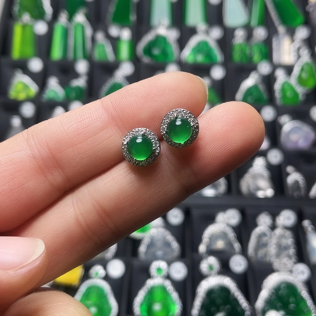 玛瑙/玉髓合金耳钉