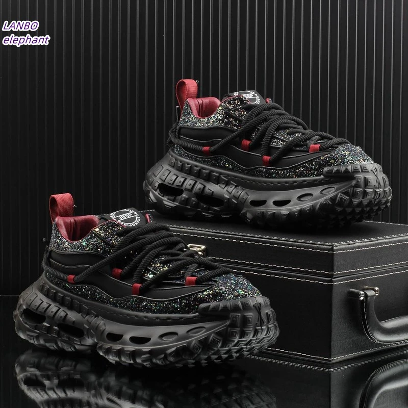 欧洲站男鞋 ins潮牌老爹鞋男款2026春季新款厚底增高运动休闲鞋子