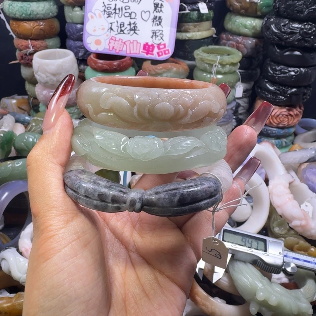 石英质玉（佘太翠）未镶嵌手镯10，5960，不退换单价一对128