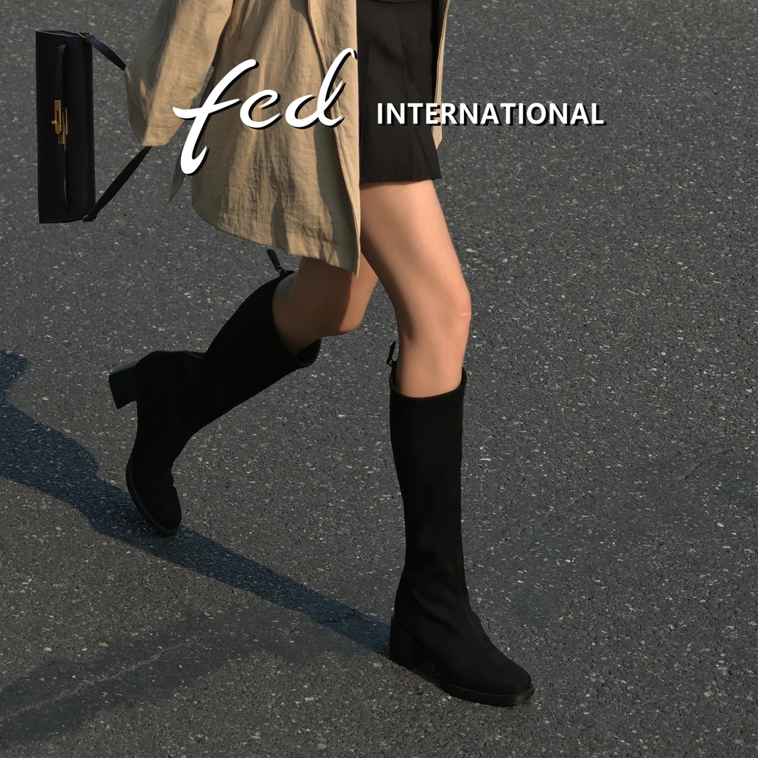 【暴走系列】FED女鞋2025年秋冬新款时尚百搭优雅高筒时装靴DLH0259