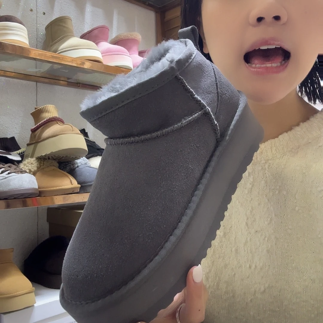 37码灰色雪地靴大棉