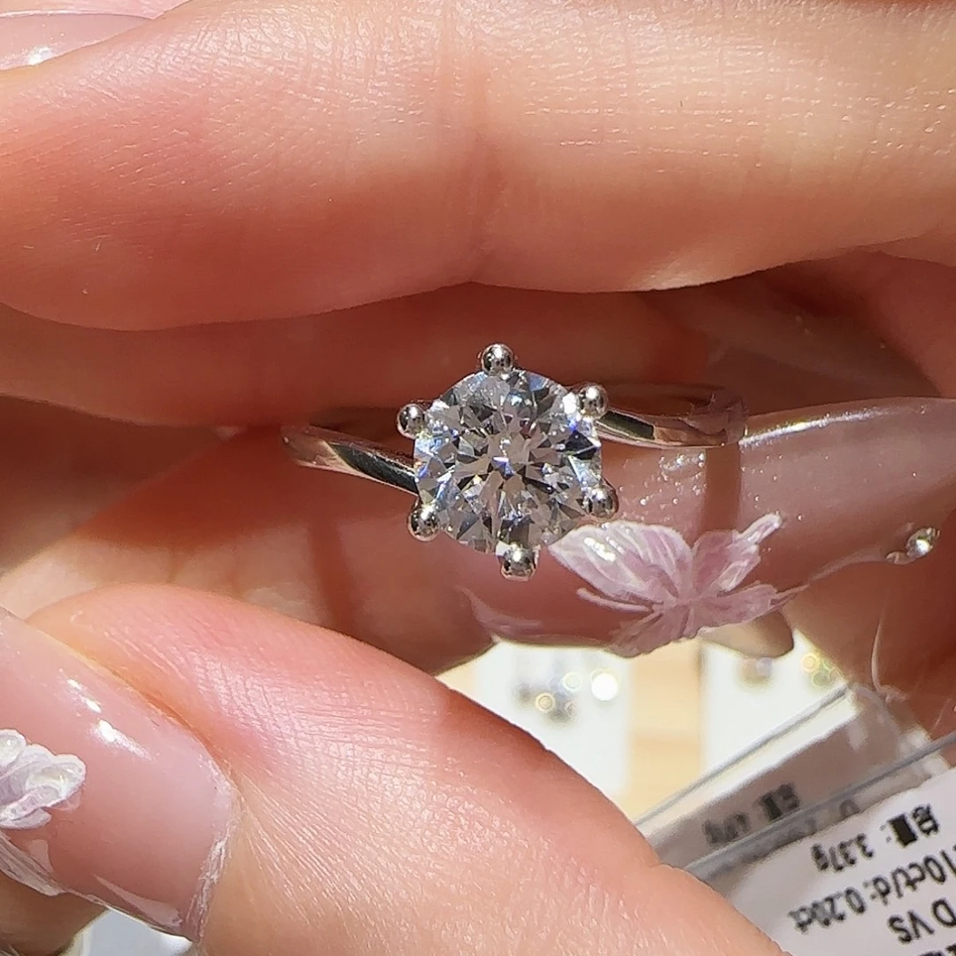 铂Pt950镶嵌实验室培育钻石一克拉扭臂六爪 15