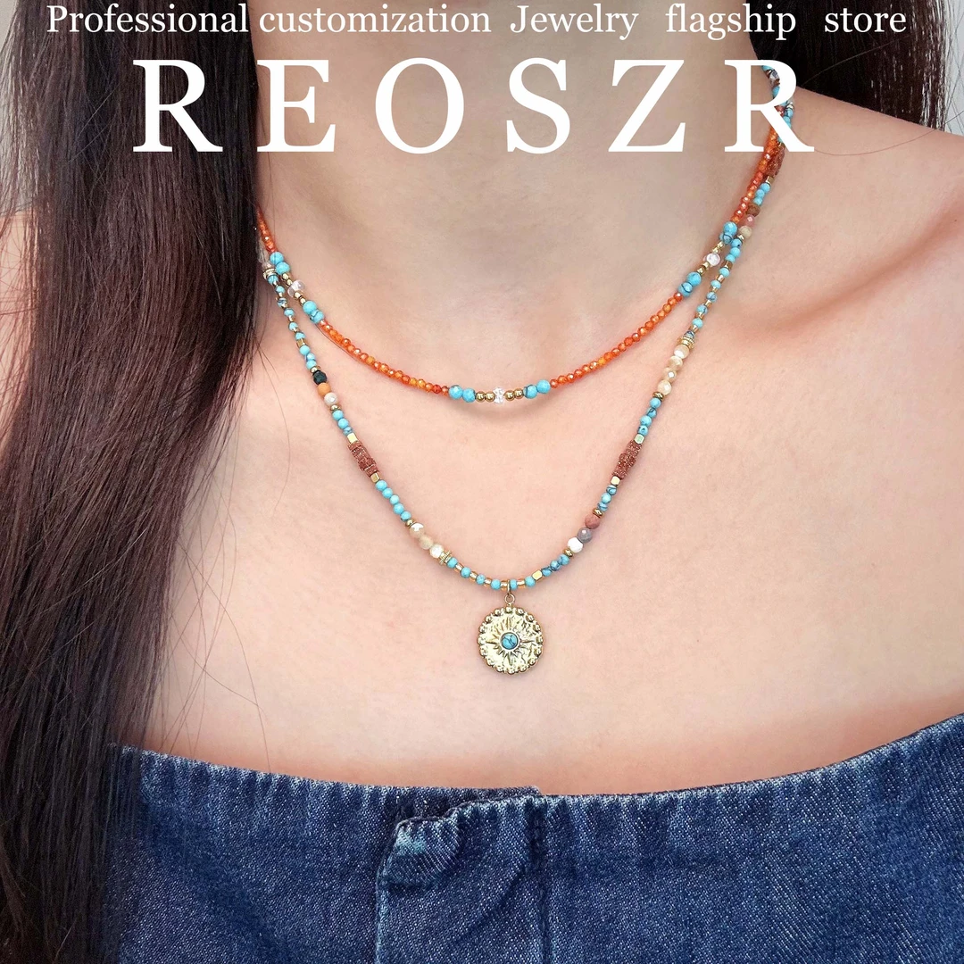 Reoszr/洛恣 钛钢项链 【橘子海】原创设计小众甜美显白手工彩项链
