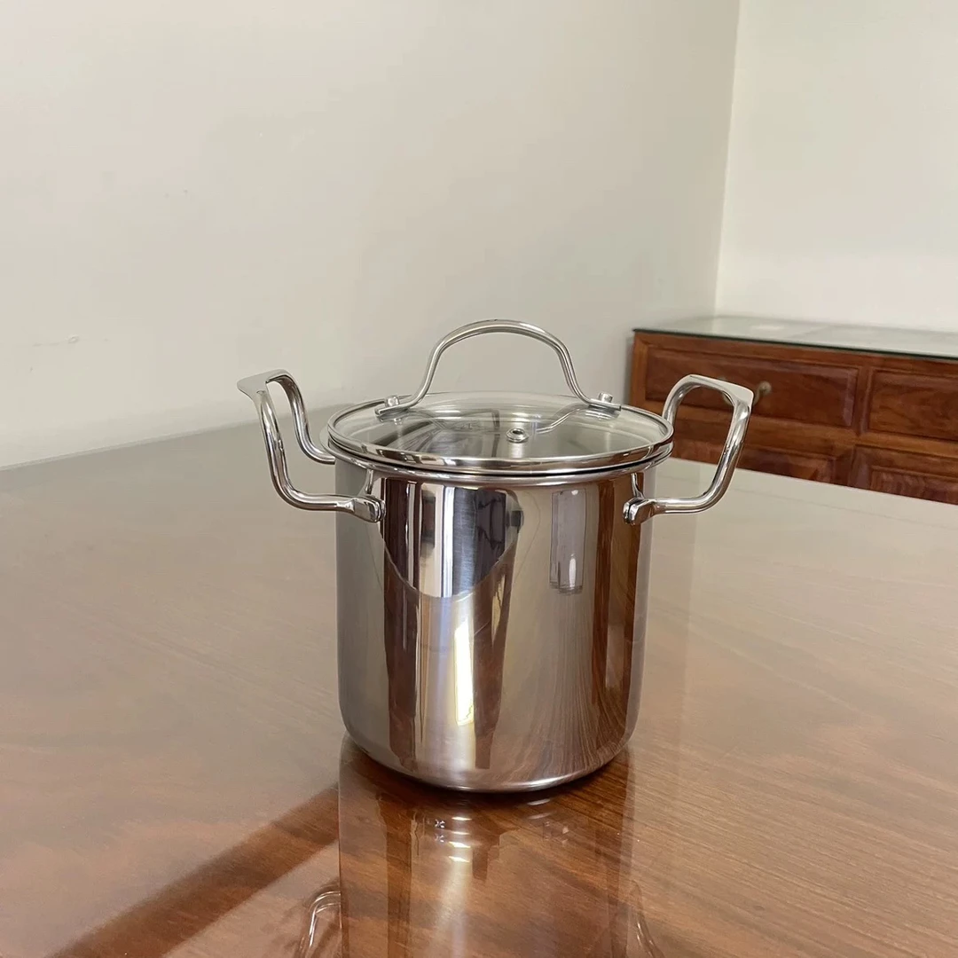 小又深又厚！18/10三层钢一体油炸1-2人煮粥面卤肉铍鸡串串小奶锅