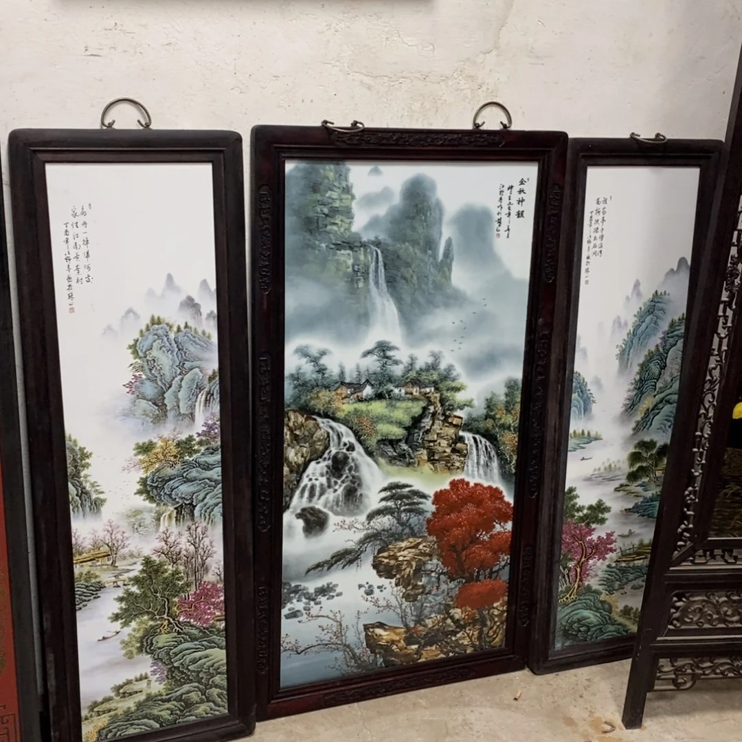 瓷片1.2*1.46*4景德镇瓷板画柴窑烧制