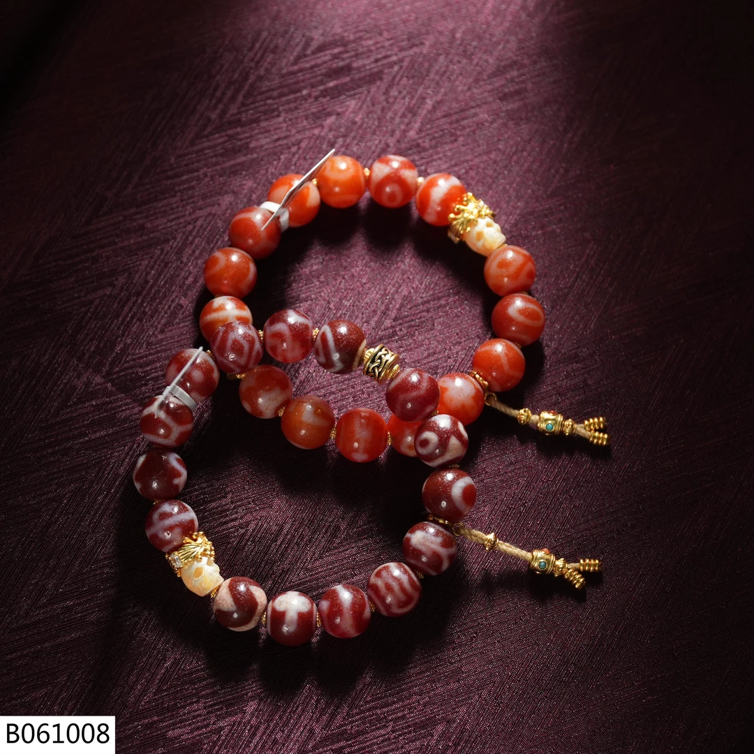 【老掌柜】多宝红肉圆珠手串/B061008/多样性发一