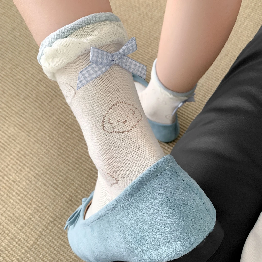 【自选】可爱韩版棉袜 百搭中筒袜-短袜-船袜ins女袜堆堆袜