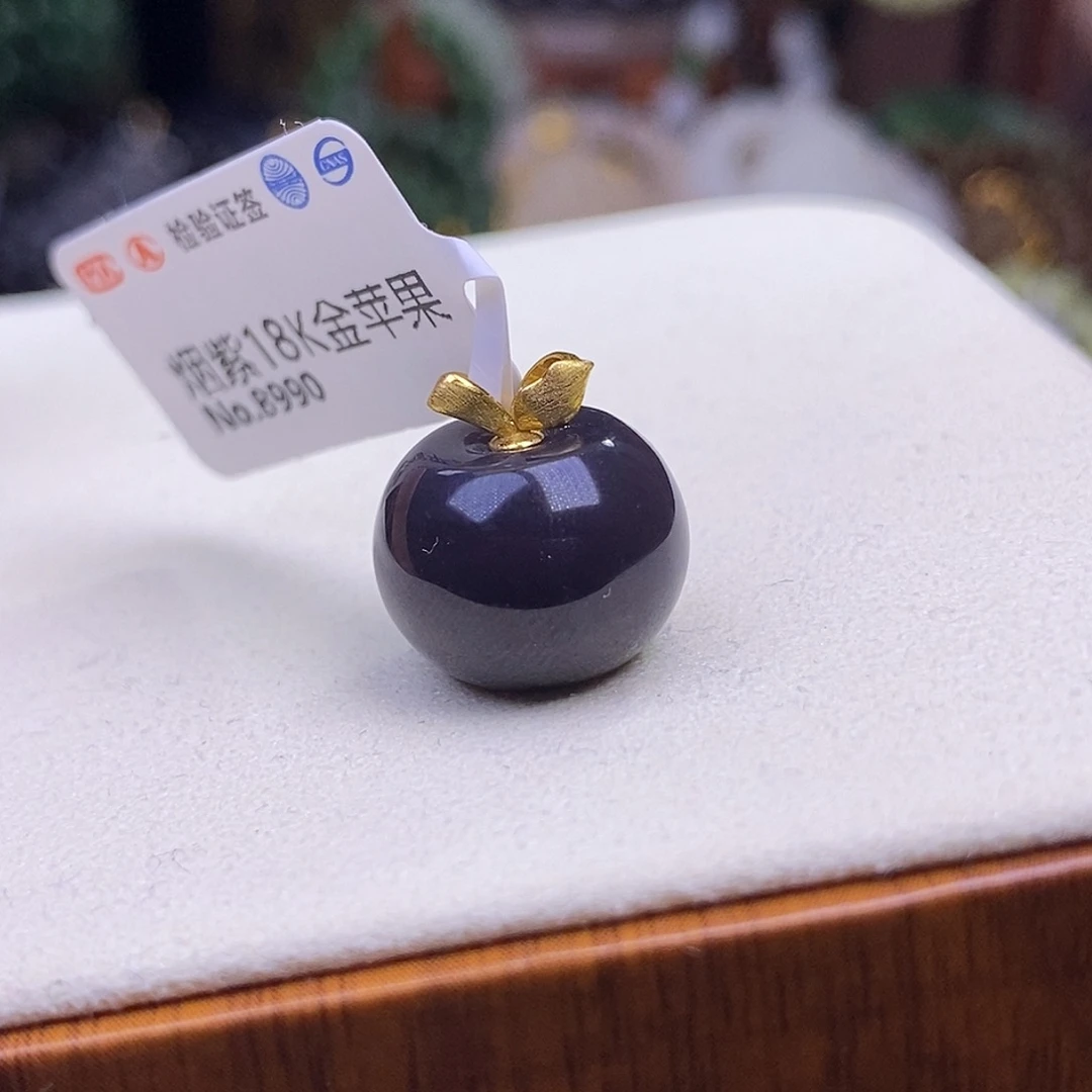和田玉未镶嵌颈饰浓烟紫帝王紫金镶苹果