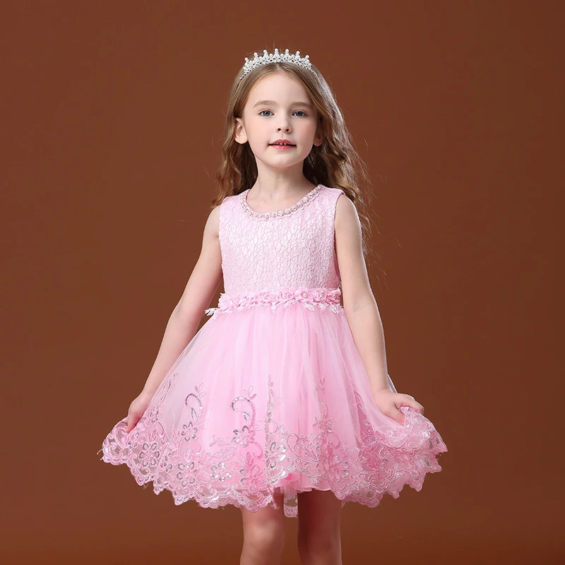5827小女孩花童礼服高端儿童生日公主裙钢琴演出服女童主持人夏季