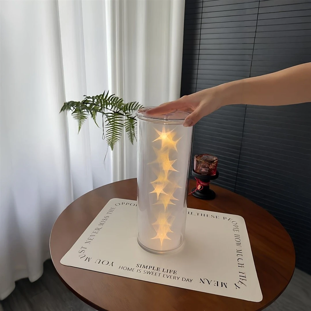 【星星小夜灯】3D立体透光六角星星小夜灯光影交织星星捕手材料包