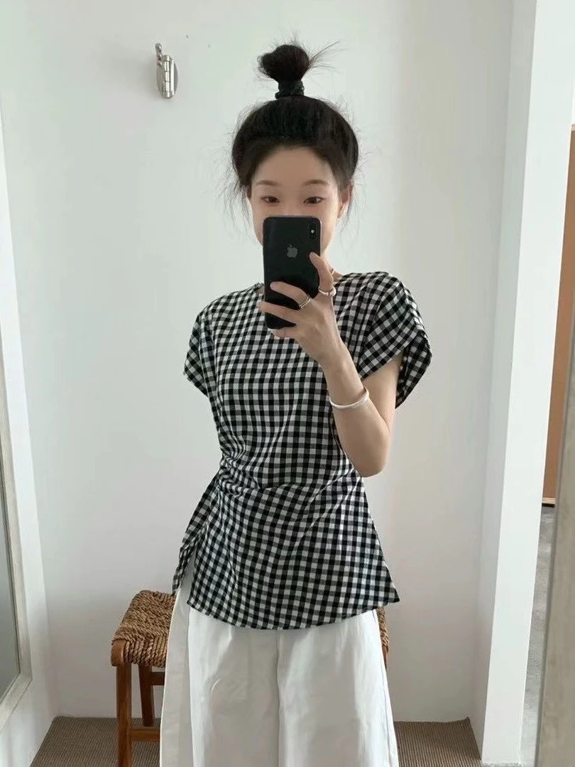 韩系气质休闲收腰修身显瘦上衣