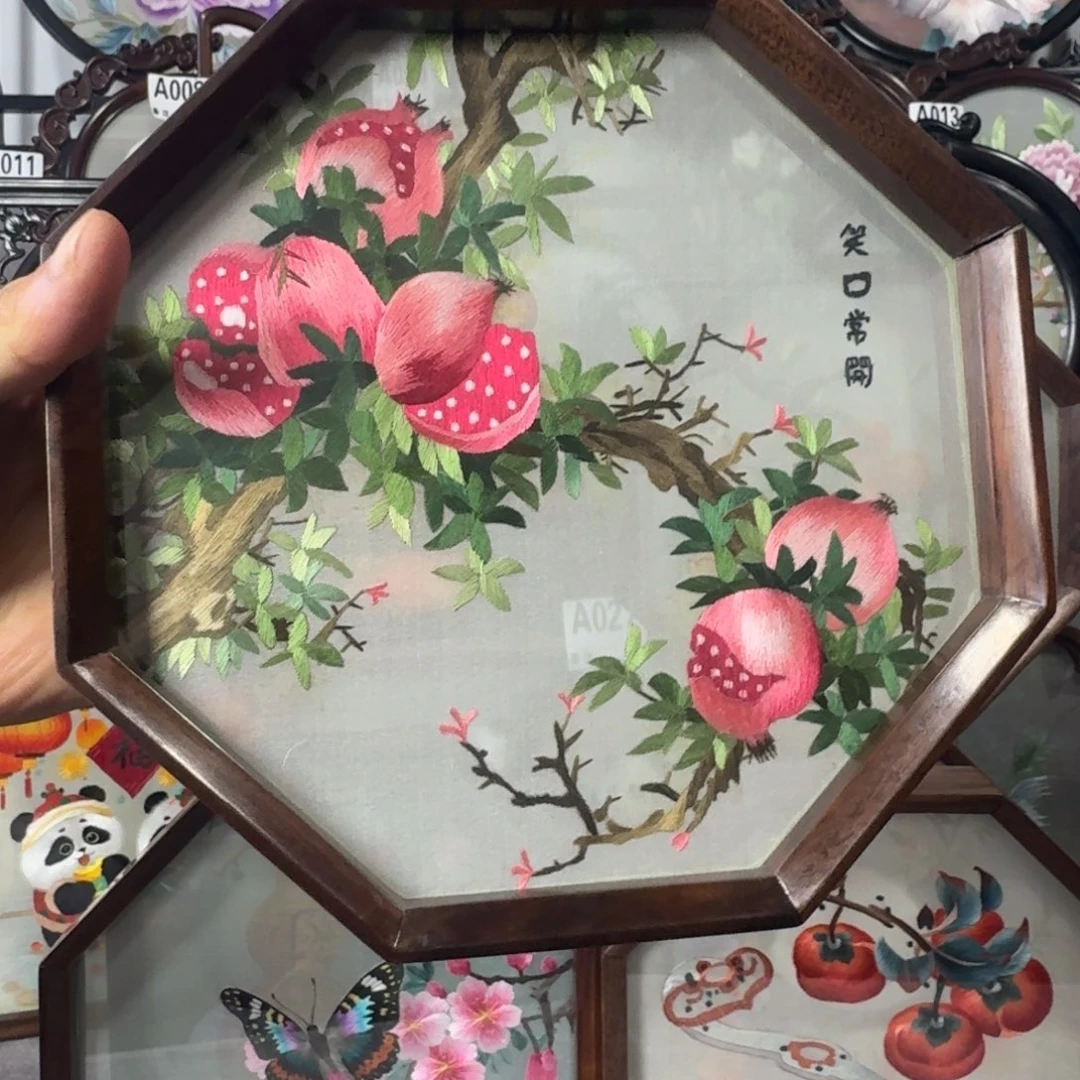 苏绣双面绣20圆八角