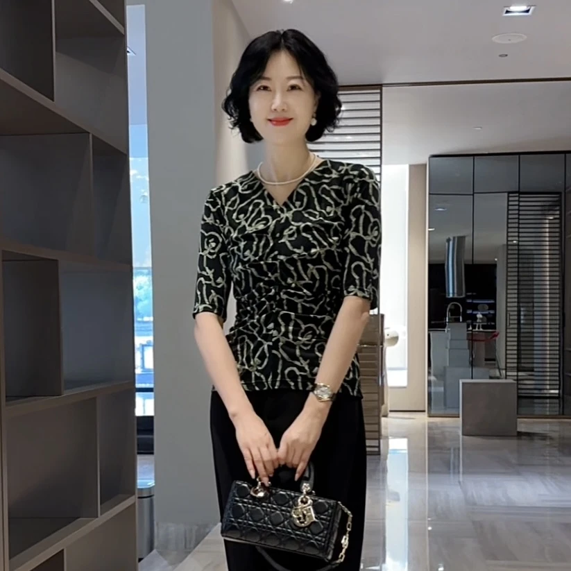 高端轻奢女士桑蚕丝上衣5118-1