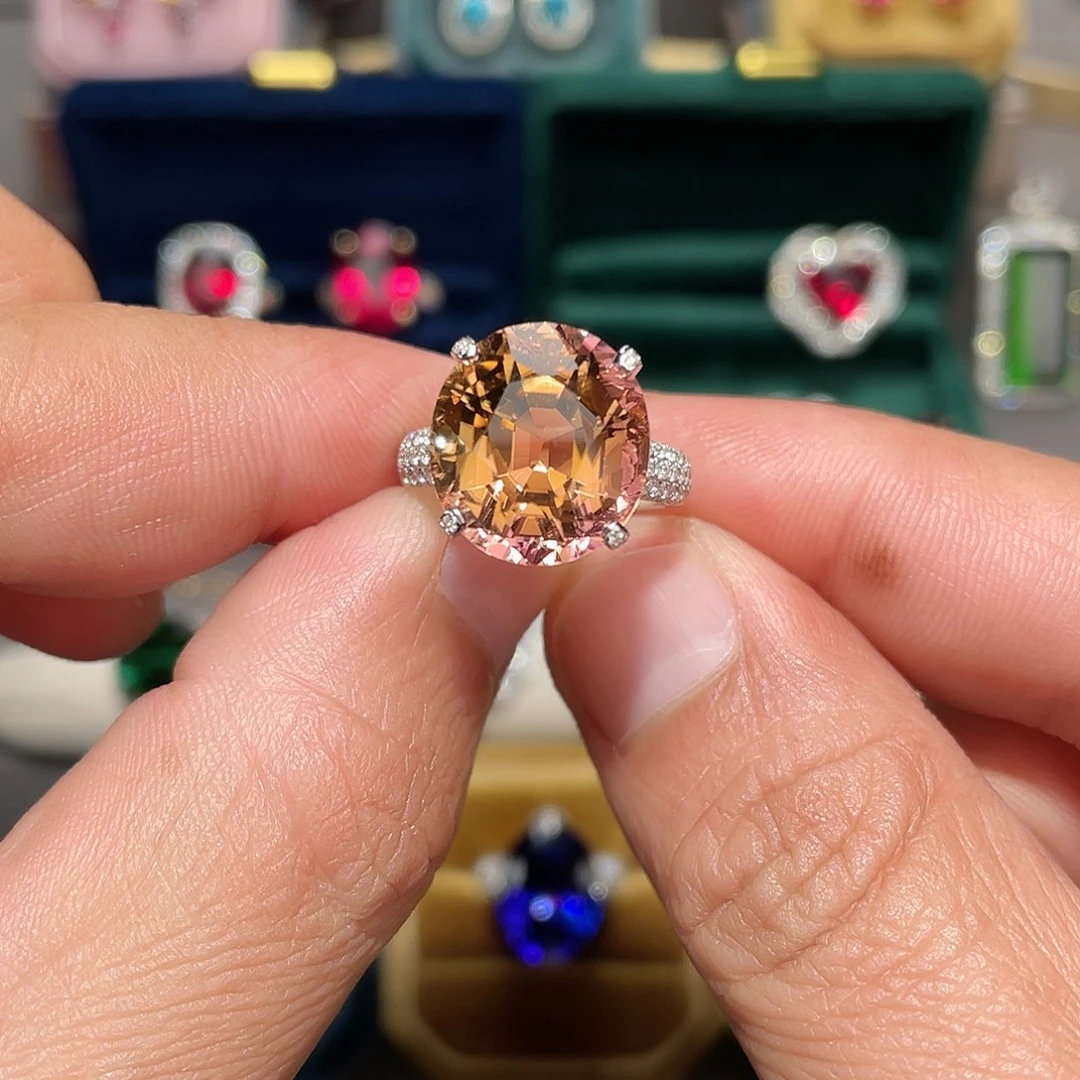 碧玺戒指18K金镶嵌11.41ct