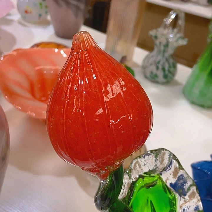 琉璃花瓶高45厘米宽8