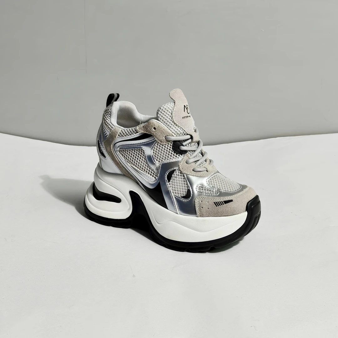 增高12公分网红老爹鞋女超火2025春季新款厚底百搭女鞋松糕鞋