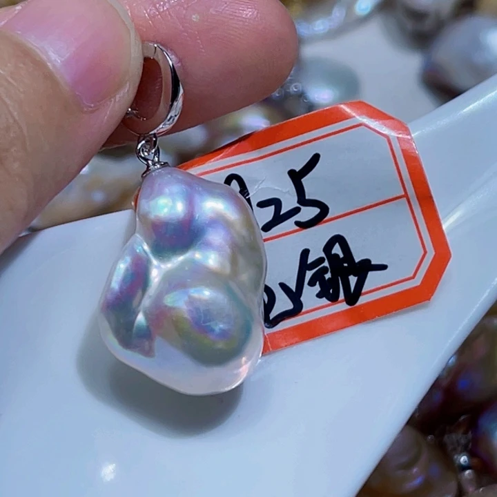 淡水珍珠银S925镶嵌颈饰