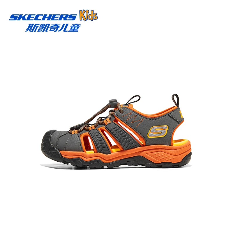 Skechers斯凯奇儿童包头凉鞋夏季户外运动溯溪男童软底透气沙滩鞋