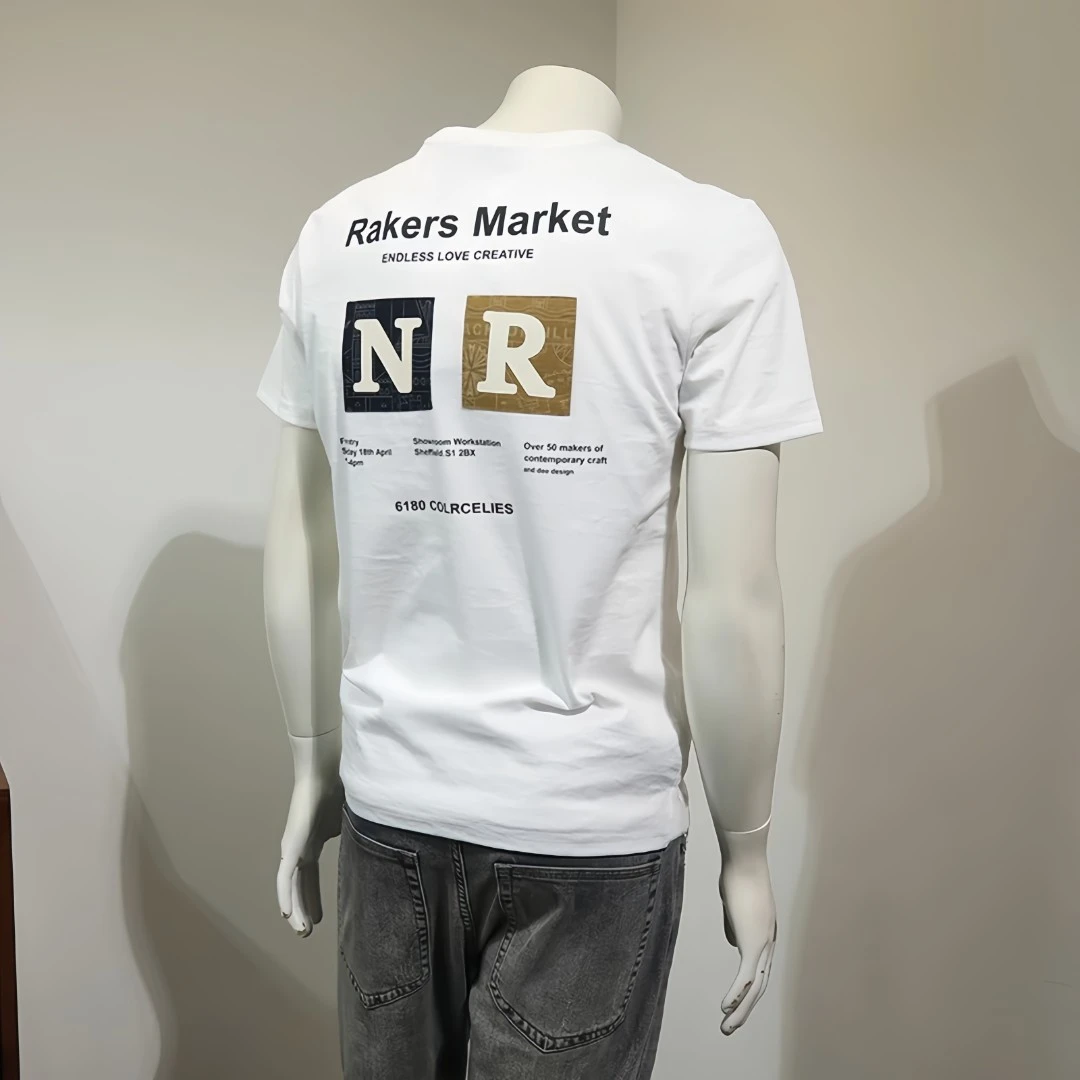 【纯棉-双面字母R】高档男装韩版T恤潮流字母男款短袖夏季圆领上衣