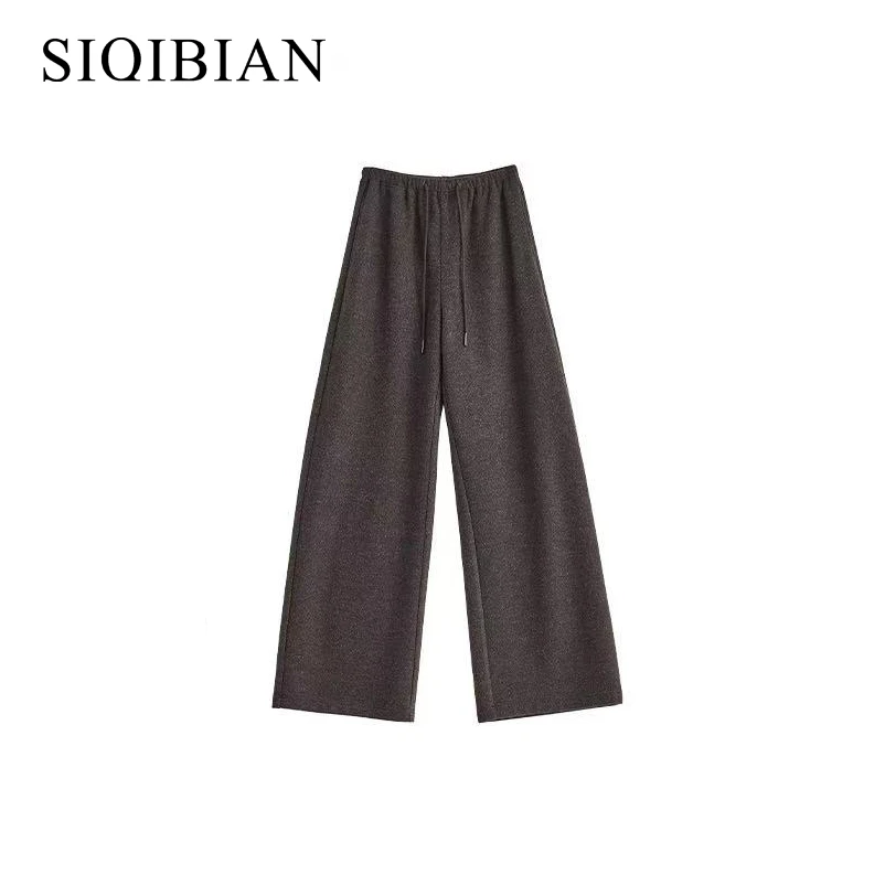 SIQIBIAN ｜25秋冬新品休闲百搭羊毛垂感阔腿裤女裤[hhnk]-25979