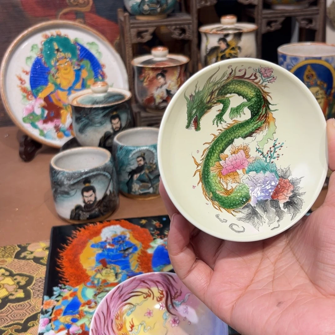 手工手绘龙杯杯杯