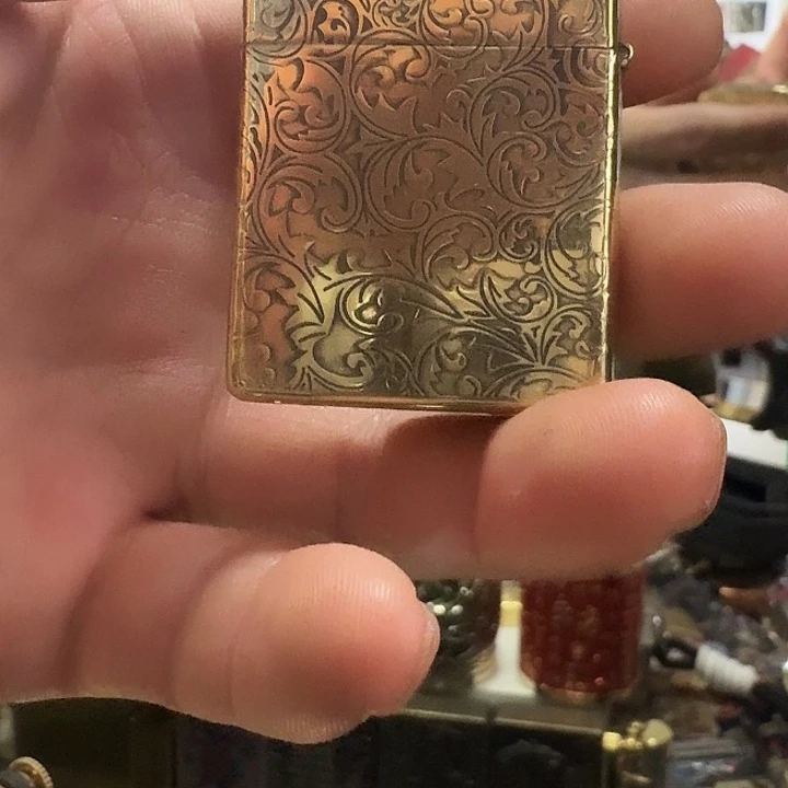 首领黄铜大唐草煤油打火机