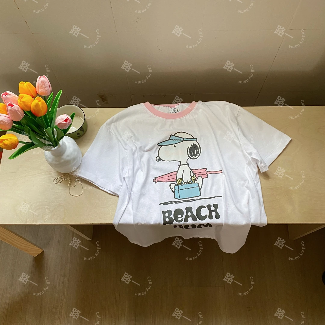 韩国代购.Call my name 出走史努比  短袖 L25061411