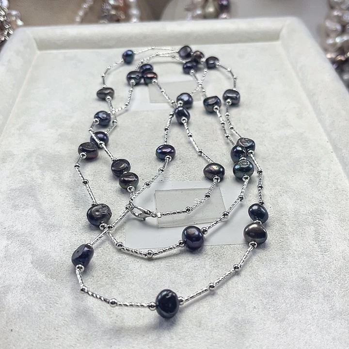 未镶嵌毛衣链淡水珍珠【纯恬】