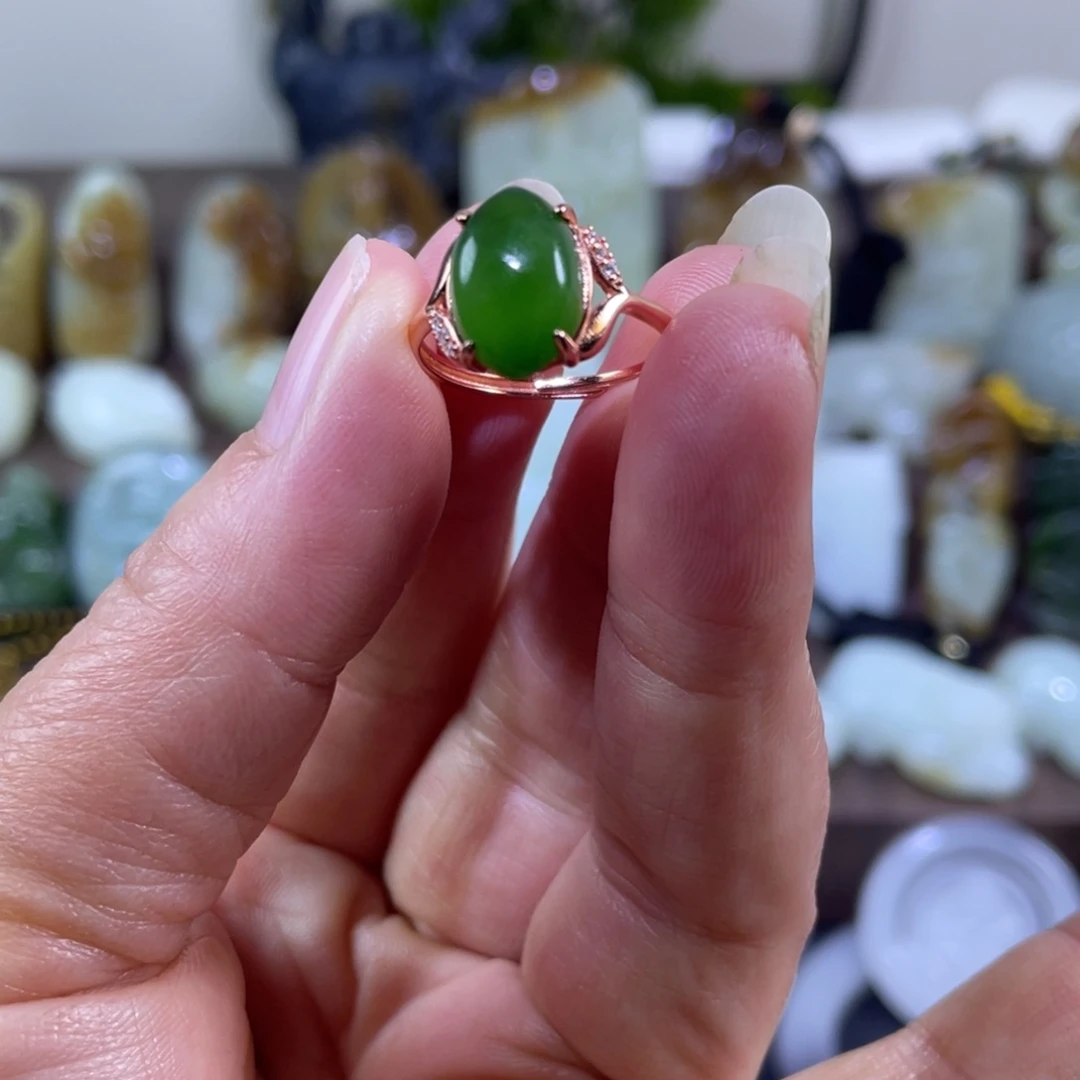 和田玉（碧玉）未镶嵌戒指