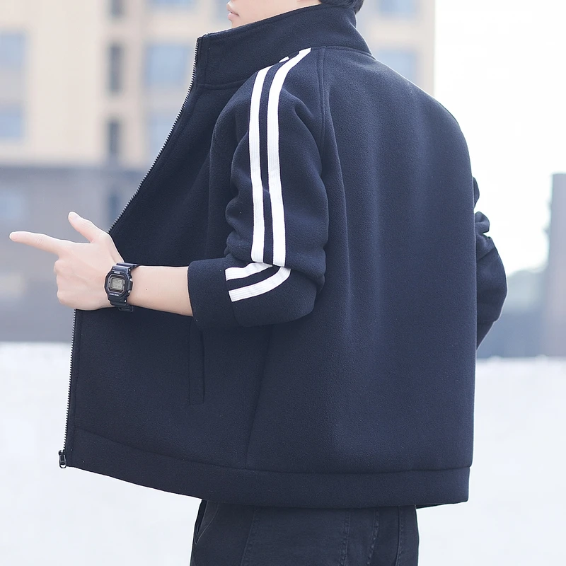 男士夹克户外运动卫衣摇粒绒外套休闲大码加厚抓绒衣