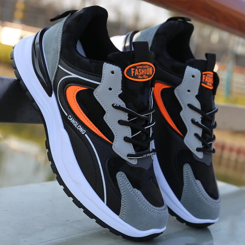 新款春季2023运动鞋老爹鞋男学生男鞋软底防滑跑步鞋男百搭潮鞋子